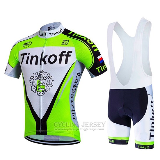 2017 Cycling Jersey Tinkoff Green Short Sleeve and Bib Short